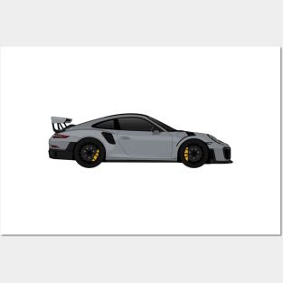 GT2RS Side Silver Posters and Art